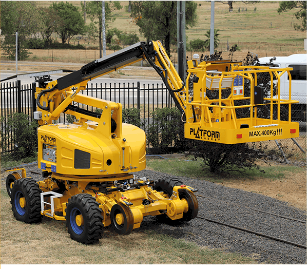 Road-rail articulated boom lift - RR 14 EVO for hire in Perth