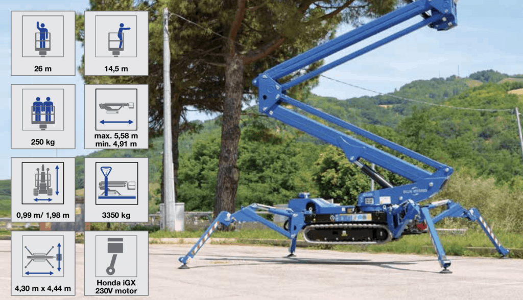 Blue Lift SA 26 spider platforms